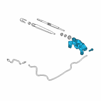 OEM 2013 Hyundai Santa Fe Rear Wiper Motor & Linkage Assembly Diagram - 98700-B8000