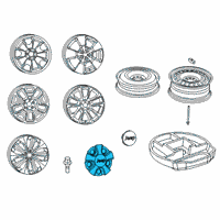 OEM 2014 Jeep Cherokee Wheel Center Cap Diagram - 1WG49S4AAB