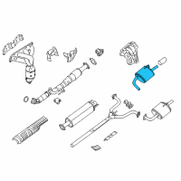 OEM 2015 Nissan Altima Exhaust, Main Muffler Assembly Diagram - 20100-3TA1C