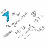 OEM 2015 Nissan Altima Exhaust Manifold With Catalytic Converter Diagram - 140E2-3TA0A