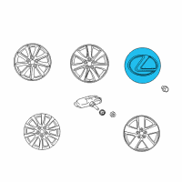 OEM Lexus LS460 Ornament Sub-Assy, Wheel Hub Diagram - 42603-50310