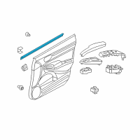 OEM 2011 Honda Civic Weatherstrip, L. FR. Door (Inner) Diagram - 72375-SNA-A01