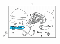 OEM Lexus RX350L Cover, Outer Mirror Diagram - 87939-78010