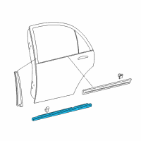 OEM 1997 Acura RL Molding Assembly, Left Rear Door Diagram - 72950-SZ3-003