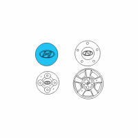 OEM 2000 Hyundai Accent Wheel Hub Cap Assembly Diagram - 52960-25400