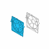 OEM BMW 528i Radiator Cooling Fan Assembly Diagram - 17-42-8-509-740