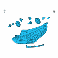 OEM 2018 Hyundai Sonata Headlamp Assembly, Left Diagram - 92101-E6550