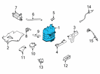 OEM 2022 Nissan Frontier Evaporative Emission Canister Diagram - 14950-9BT0A