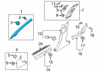OEM 2021 Hyundai Sonata Trim Assembly-FR Pillar RH Diagram - 85820-L0000-YTH