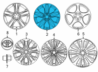 OEM 2020 Toyota Highlander Wheel, Alloy Diagram - 42611-0E530