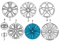 OEM 2020 Toyota Highlander Wheel, Alloy Diagram - 4261A-0E140