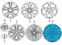 OEM 2021 Toyota Highlander Wheel, Alloy Diagram - 42611-0E540
