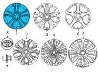 OEM 2020 Toyota Highlander Wheel, Alloy Diagram - 42611-0E510