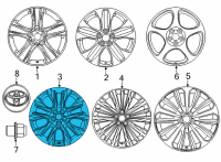 OEM 2020 Toyota Highlander Wheel, Alloy Diagram - 4260D-0E030