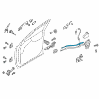 OEM 2013 Hyundai Santa Fe Sport Front Door Side Lock Cable Assembly Diagram - 81391-2W000