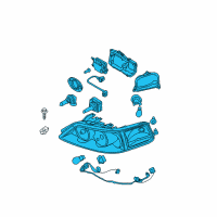 OEM 2005 Lincoln Town Car Composite Headlamp Diagram - 6W1Z-13008-BB