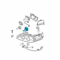 OEM 2004 Lincoln Town Car Lower Beam Bulb Diagram - 2U5Z-13N021-BA