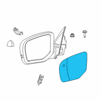 OEM Dodge Ram 1500 Glass-Mirror Replacement Diagram - 68050296AA