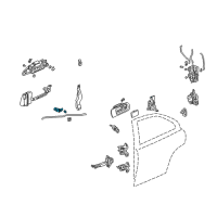 OEM 2002 Honda Civic Cylinder, Passenger Side Door Diagram - 72145-S73-003