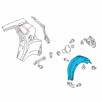 OEM 2019 Honda Fit Fender Assembly, Right Rear (Inner) Diagram - 74550-T5R-A00