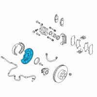 OEM 2003 Infiniti FX35 Rear Brake Plate Assembly, Right Diagram - 44020-WL001