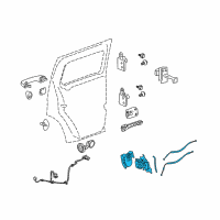 OEM Hummer H3 Rear Side Door Lock Assembly Diagram - 94731739