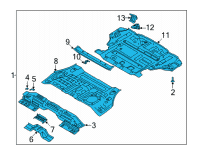OEM Hyundai Santa Fe Panel Assembly-Rear Floor Diagram - 65510-S2600