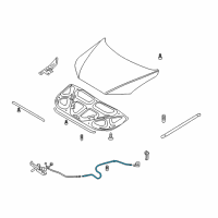 OEM 2009 Hyundai Santa Fe Cable Assembly-Hood Latch Release Diagram - 81190-2B000