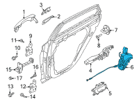 OEM Kia K5 Rear Door Latch Assembly Diagram - 81410L3010