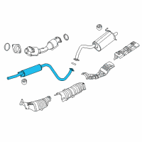 OEM 2018 Nissan Sentra Exhaust, Sub Muffler Assembly Diagram - 20300-3SA1A