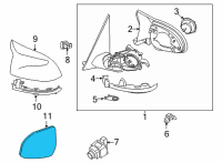 OEM 2020 BMW X4 Mirror Glass, Heated, Plane, Left Diagram - 51-16-7-441-445