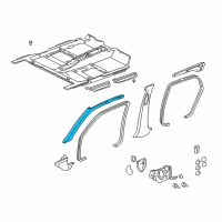 OEM 2002 Acura RL Garnish, Right Front Pillar (Light Quartz Gray) Diagram - 84101-SZ3-A00ZA