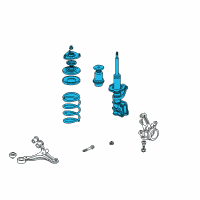 OEM 2001 Honda Civic Shock Absorber Assembly, Left Front Diagram - 51602-S5A-A43