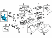 OEM Acura MDX Rear Consol (Deep Black) Diagram - 83451-TYA-A03ZA