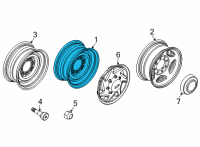 OEM 2022 Ford E-350 Super Duty Wheel, Steel Diagram - 8C2Z-1015-E