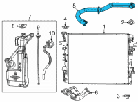 OEM 2022 Jeep Wagoneer HOSE-RADIATOR INLET Diagram - 68425456AA