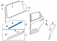 OEM 2022 Acura MDX Garnish, Rear Right Door Middle Diagram - 72812-TYA-A01