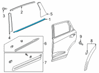 OEM 2022 Acura MDX Molding, Rear Right Door Diagram - 72910-TYA-A11