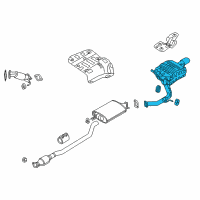 OEM Kia Sorento Rear Muffler Assembly Diagram - 28710C6410