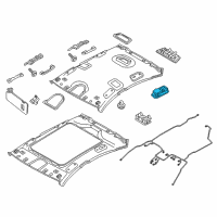 OEM 2016 Hyundai Genesis Rear Personal Lamp Assembly, Right Diagram - 92872-B1000-SG2