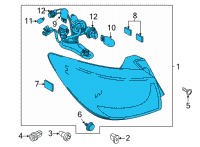 OEM 2020 Toyota Yaris Tail Lamp Assembly Diagram - 81560-WB006