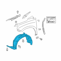 OEM 2013 Lexus RX450h Shield Sub-Assembly, Fender Diagram - 53806-0E100