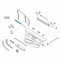 OEM 2015 BMW ActiveHybrid 3 Inner Weatherstrip, Rear Left Door Diagram - 51-35-7-258-297