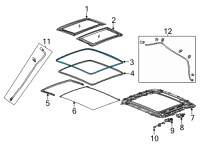 OEM Chevrolet Trailblazer Glass Weatherstrip Diagram - 42638881