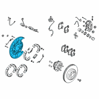 OEM 2019 Kia Stinger Brake Plate Assembly, Left Diagram - 58251J5550