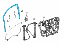 OEM 2022 Jeep Wagoneer WEATHERST-FRONT DOOR GLASS RUN Diagram - 68406230AF