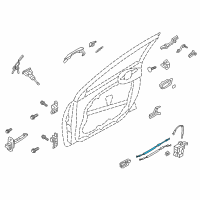 OEM 2014 Hyundai Elantra GT Front Door Side Lock Cable Assembly Diagram - 81391-A5000