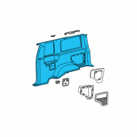 OEM 2001 Ford Explorer Sport Quarter Trim Panel Diagram - F87Z-9831013-AAA