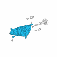 OEM 2006 Honda CR-V Headlight Unit, Passenger Side Diagram - 33101-S9A-A11