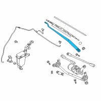 OEM 2012 Nissan Versa Windshield Wiper Arm Assembly Diagram - 28886-3AN1A